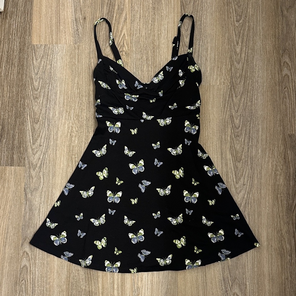 Urban Outfitters Black Butterfly Print Dress